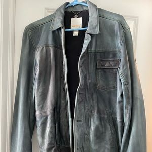 Diesel Men’s GREEN Lamb Leather jacket size M